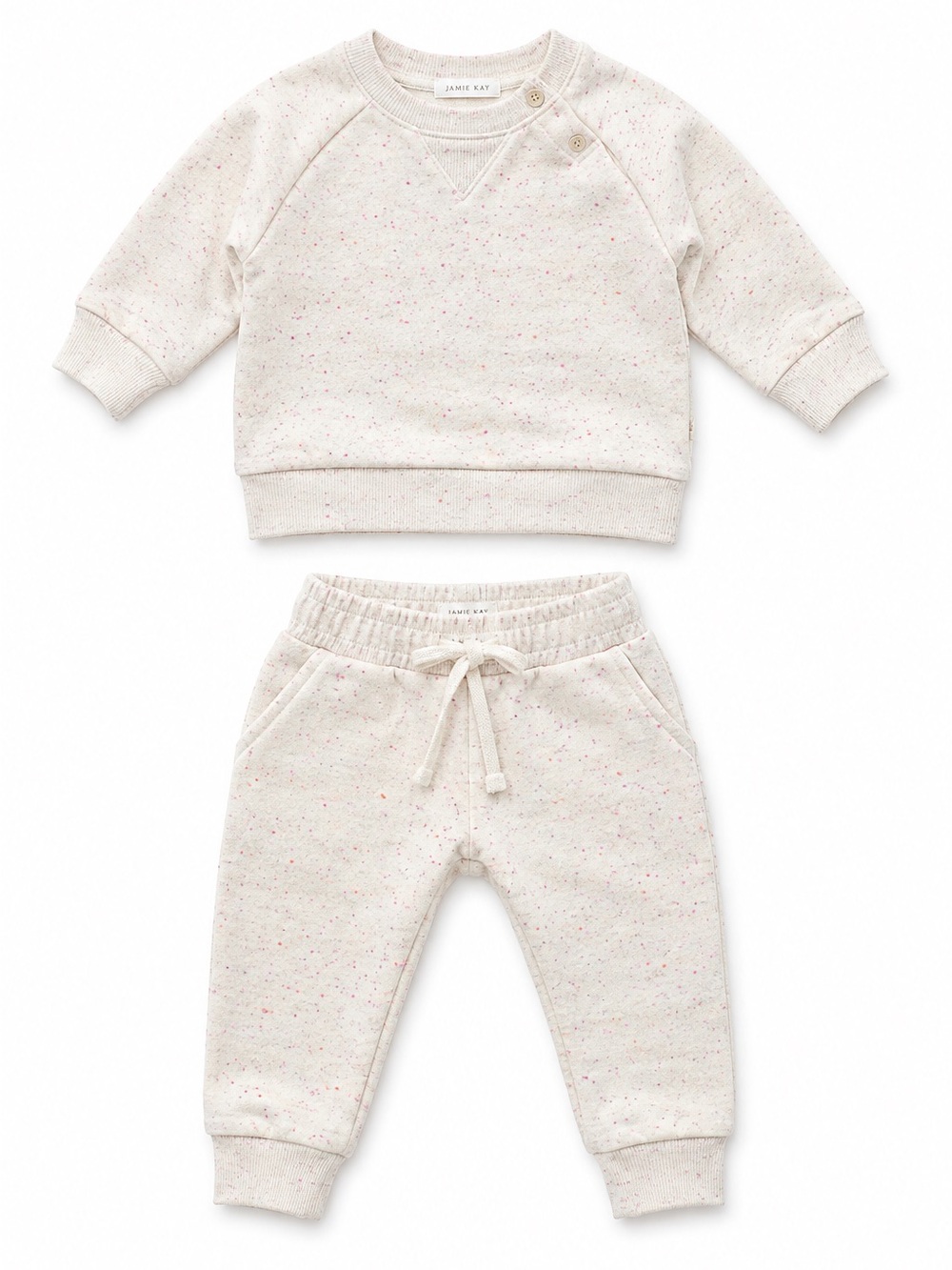 Jamie Kay Cream Speckled Baby Sweatshirt & Joggers Set
